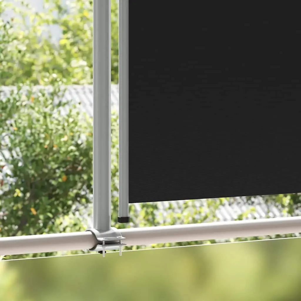 Retractable Side Awning Black 160 x 300 cm Outdoor Privacy Screen UV Tear Resistant Polyester