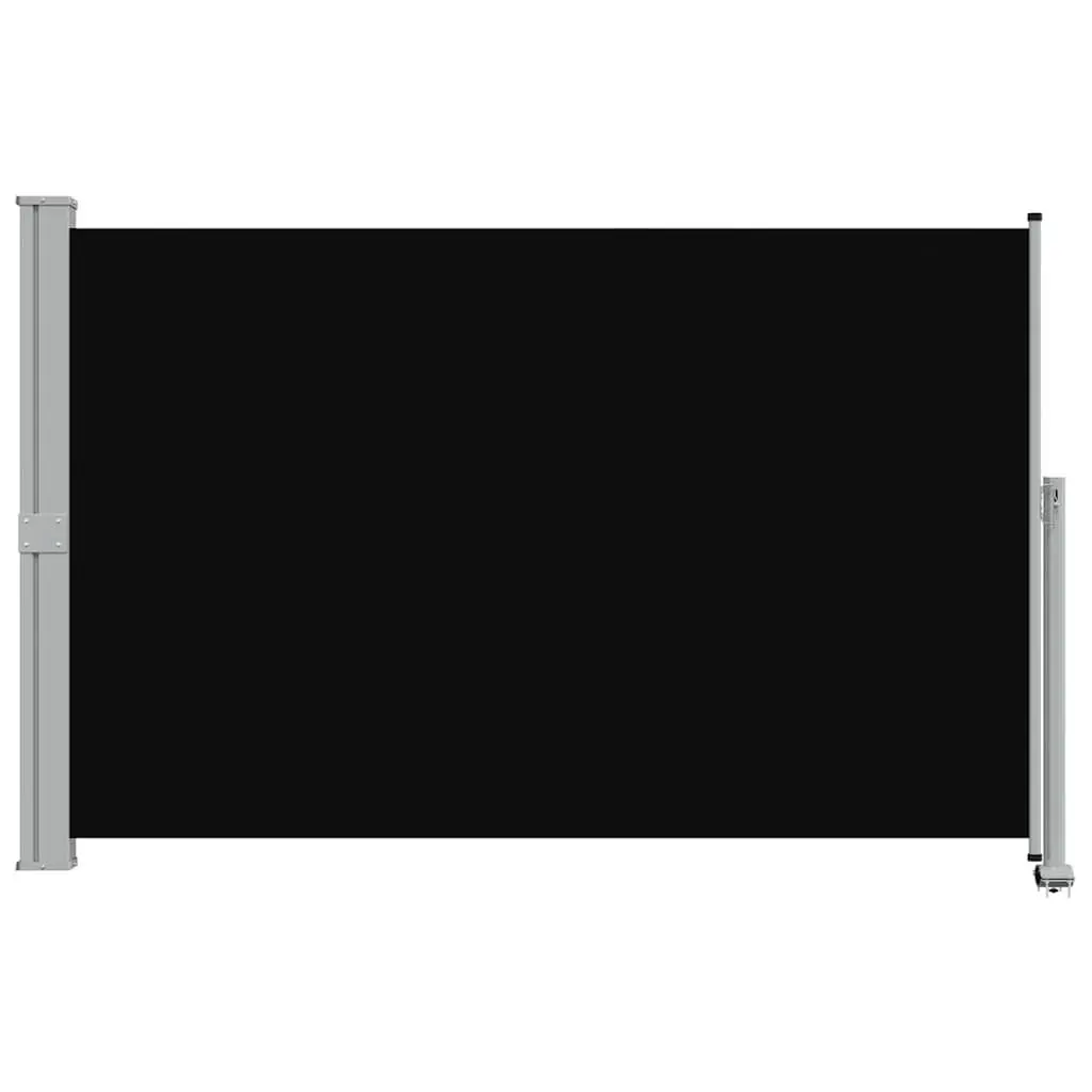 Retractable Side Awning Black 160 x 300 cm Outdoor Privacy Screen UV Tear Resistant Polyester