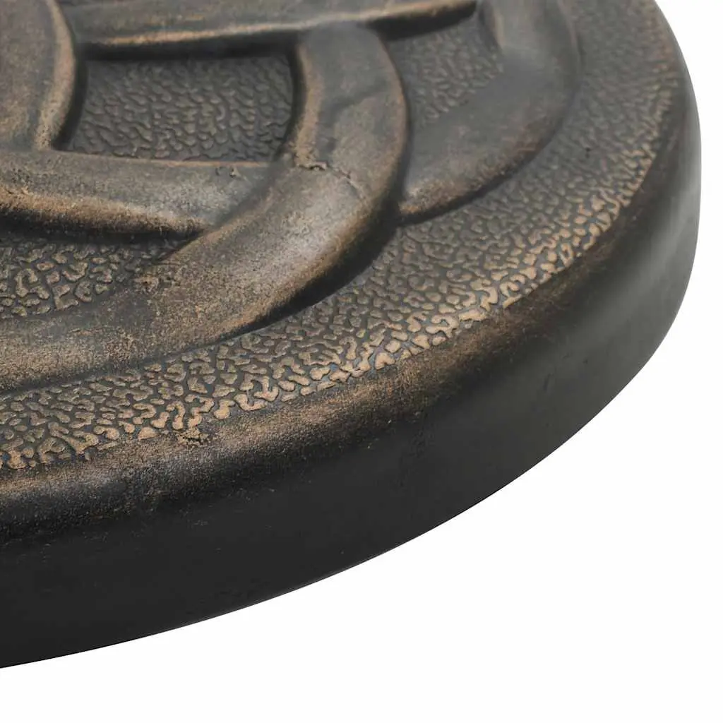 Parasol Base Brown Polyresin Outdoor Umbrella Stand Weather-resistant Decorative Garden Patio
