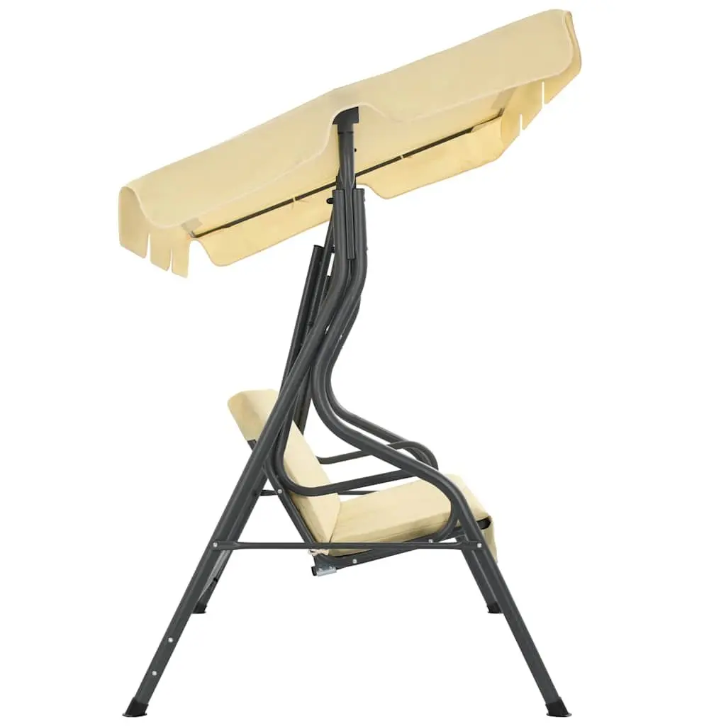 Garden Swing Bench White Outdoor Patio Canopy Seat Recliner Shade
