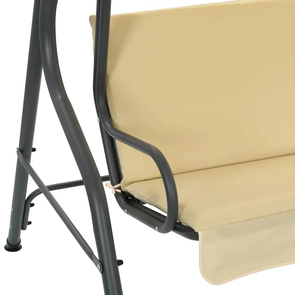 Garden Swing Bench White Outdoor Patio Canopy Seat Recliner Shade