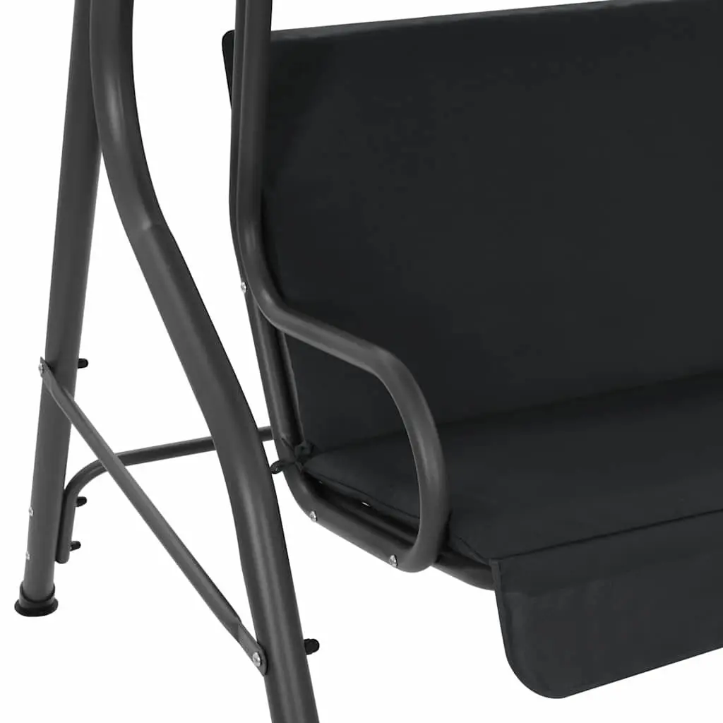 Garden Swing Bench Anthracite Outdoor Canopy Shade Water-Resistant Fabric
