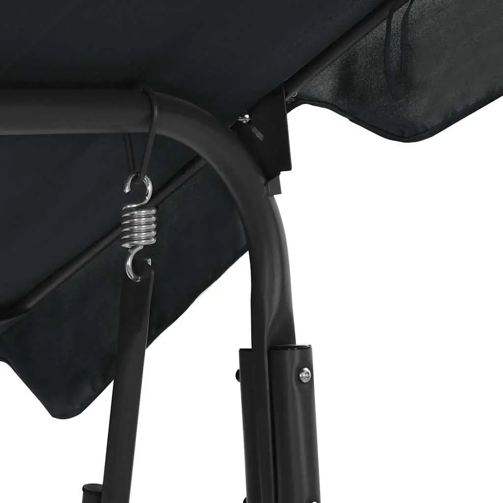 Garden Swing Bench Anthracite Outdoor Canopy Shade Water-Resistant Fabric