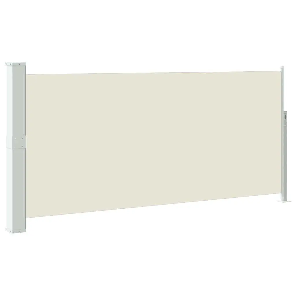 Retractable Side Awning Cream 140 x 300 cm Automatic Roll-back Function UV-proof Tear-resistant Water-resistant Privacy Screen