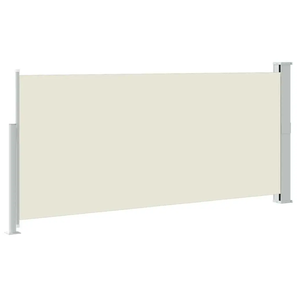 Retractable Side Awning Cream 140 x 300 cm Automatic Roll-back Function UV-proof Tear-resistant Water-resistant Privacy Screen