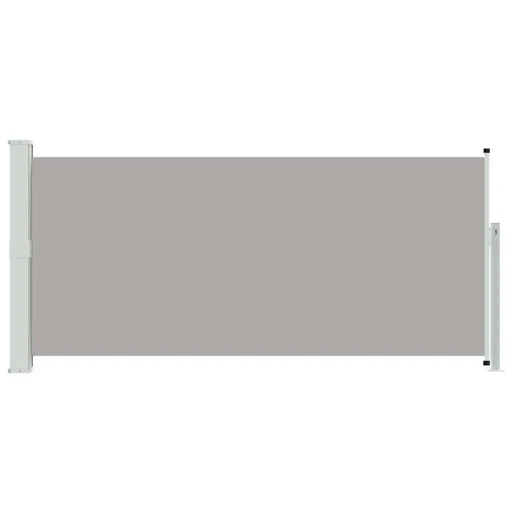 Retractable Side Awning Grey 140 x 300 cm Automatic Roll-back Function UV-proof Polyester Screen