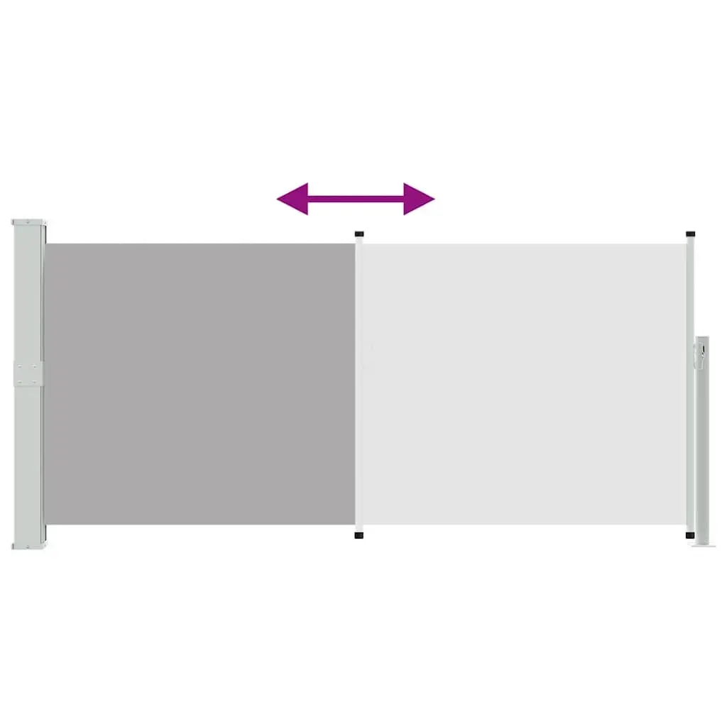 Retractable Side Awning Grey 140 x 300 cm Automatic Roll-back Function UV-proof Polyester Screen