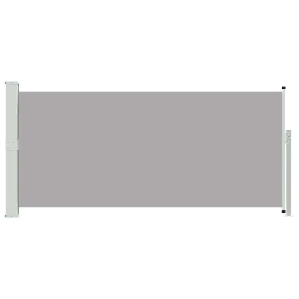 Retractable Side Awning Grey 140 x 300 cm Automatic Roll-back Function UV-proof Polyester Screen