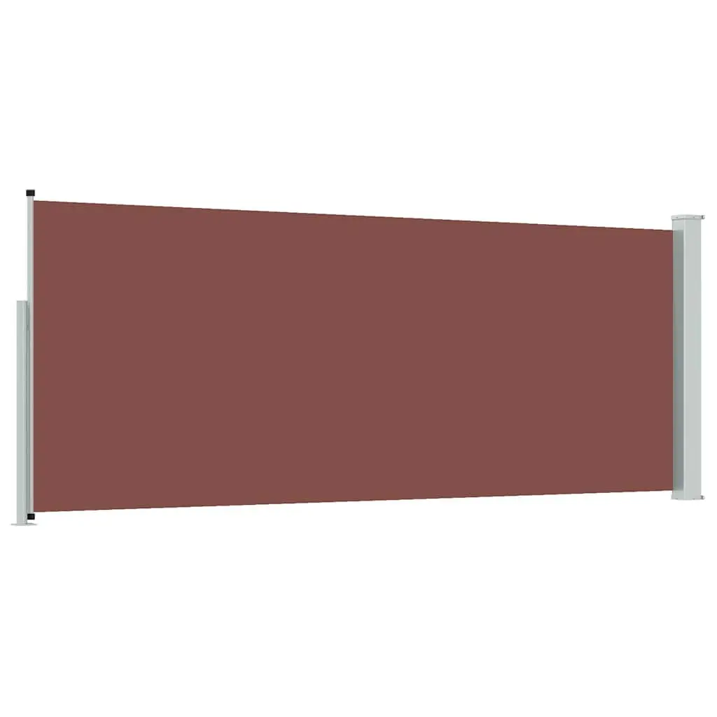 Retractable Awning Brown 117x314cm Privacy Screen Outdoor Garden Patio Balcony