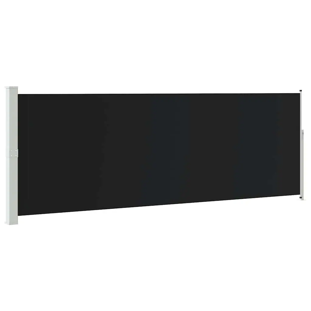 Retractable Side Awning Black 160 cm Automatic Roll-back Function UV-proof Polyester Screen