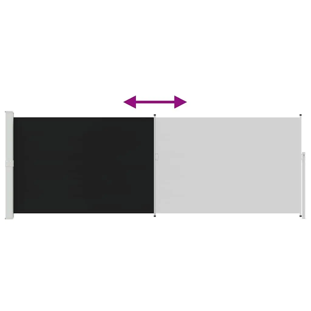Retractable Side Awning Black 160 cm Automatic Roll-back Function UV-proof Polyester Screen