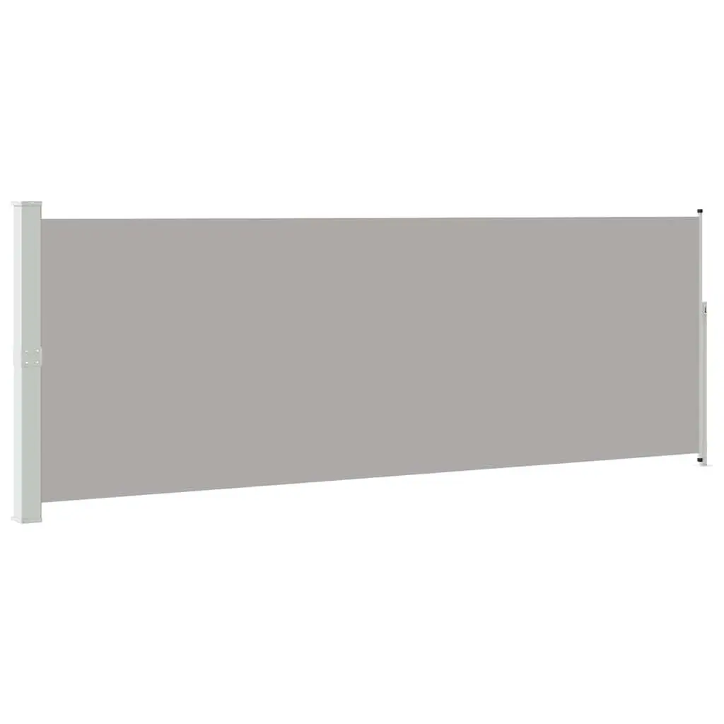 Retractable Side Awning Grey 160x500cm Outdoor Sunshade Privacy Screen