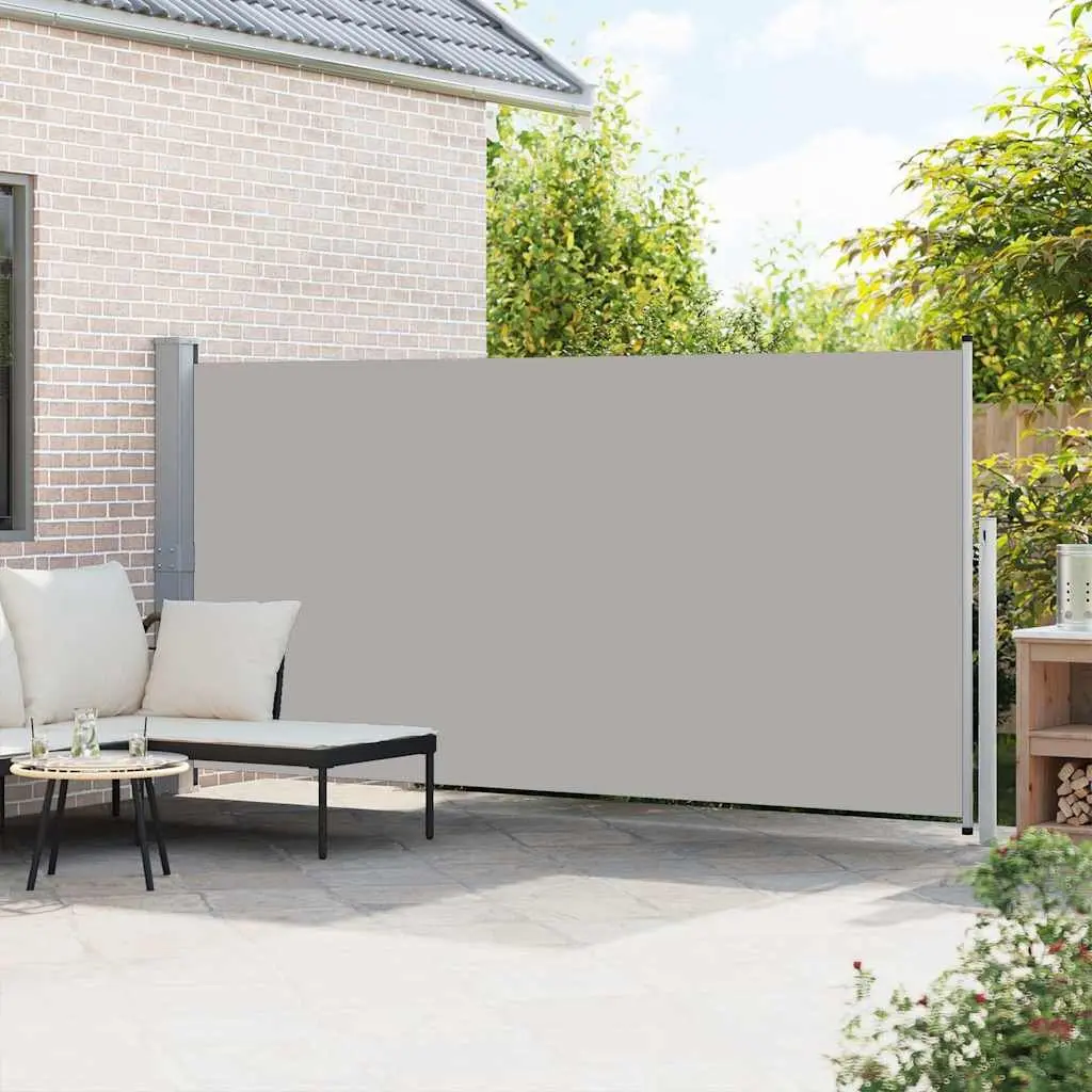 Retractable Side Awning Grey 160x500cm Outdoor Sunshade Privacy Screen