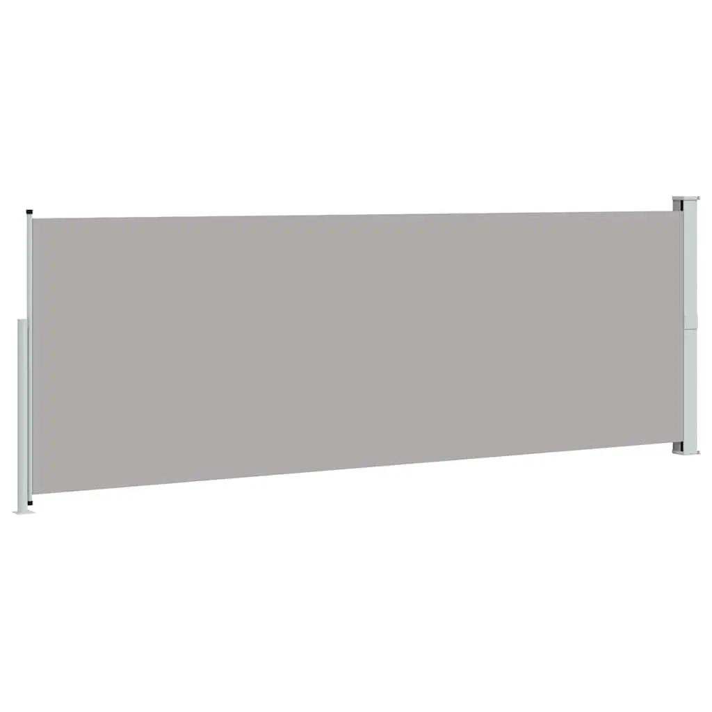 Retractable Side Awning Grey 160x500cm Outdoor Sunshade Privacy Screen