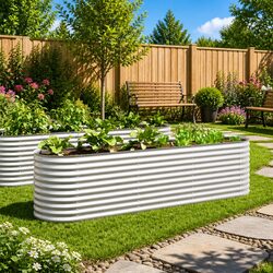 Efficient Galvanised Steel Garden Bed 320x80x81cm