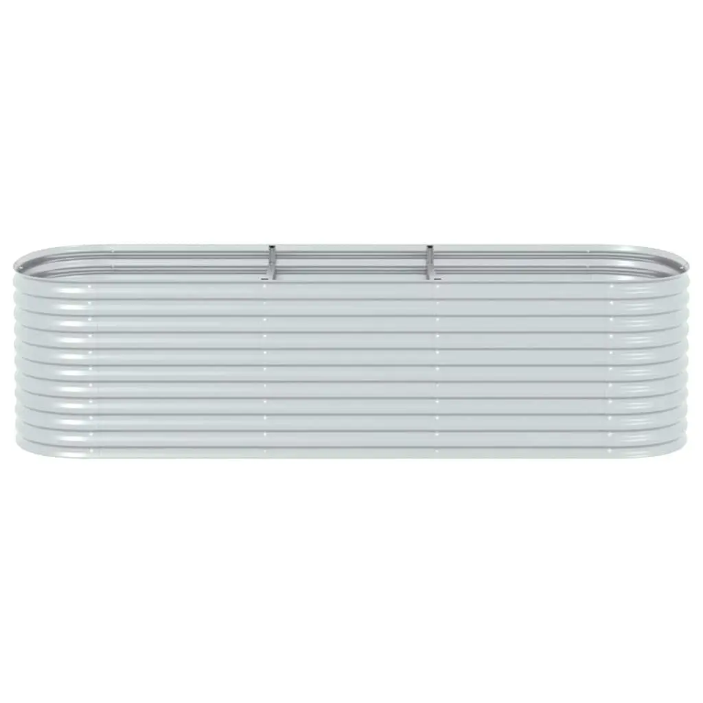 Galvanised Steel Garden Raised Bed Silver 320x80x81cm Outdoor Planter Box