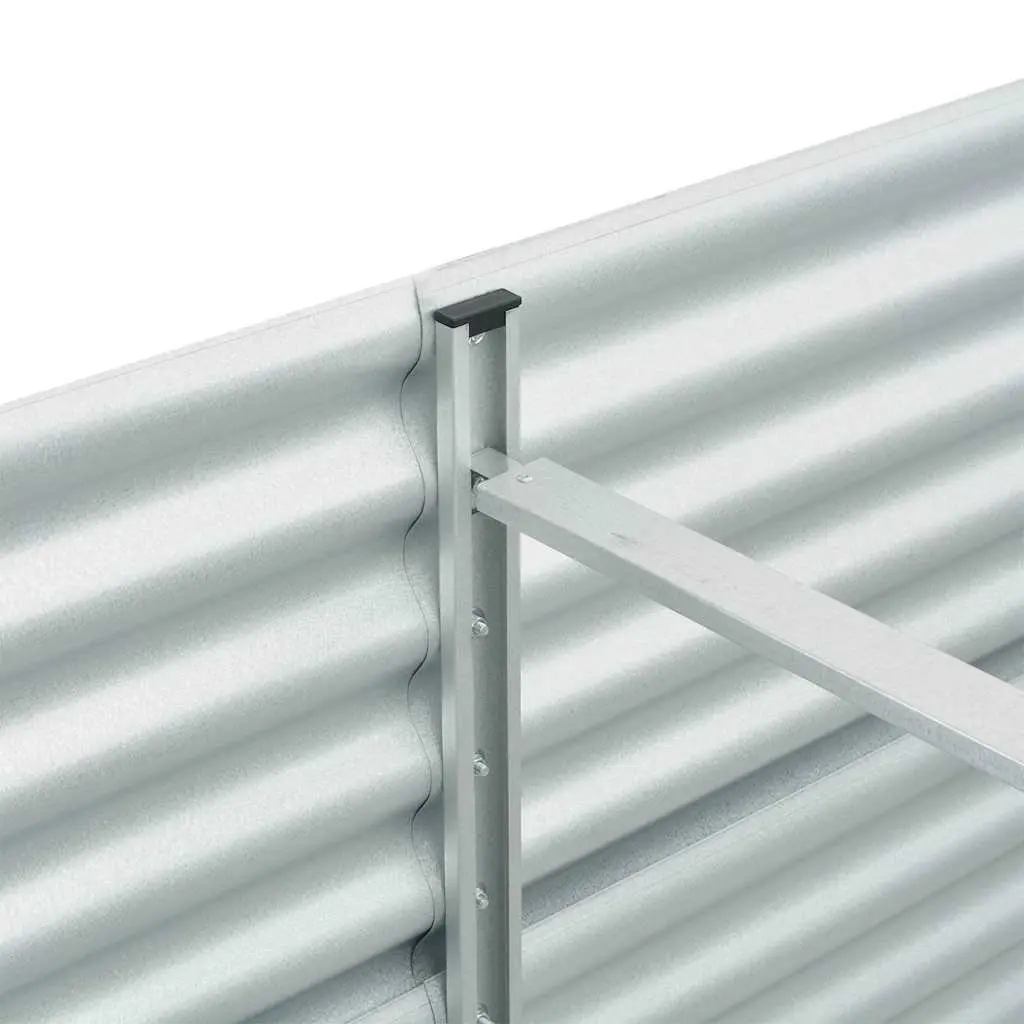 Galvanised Steel Garden Raised Bed Silver 320x80x81cm Outdoor Planter Box