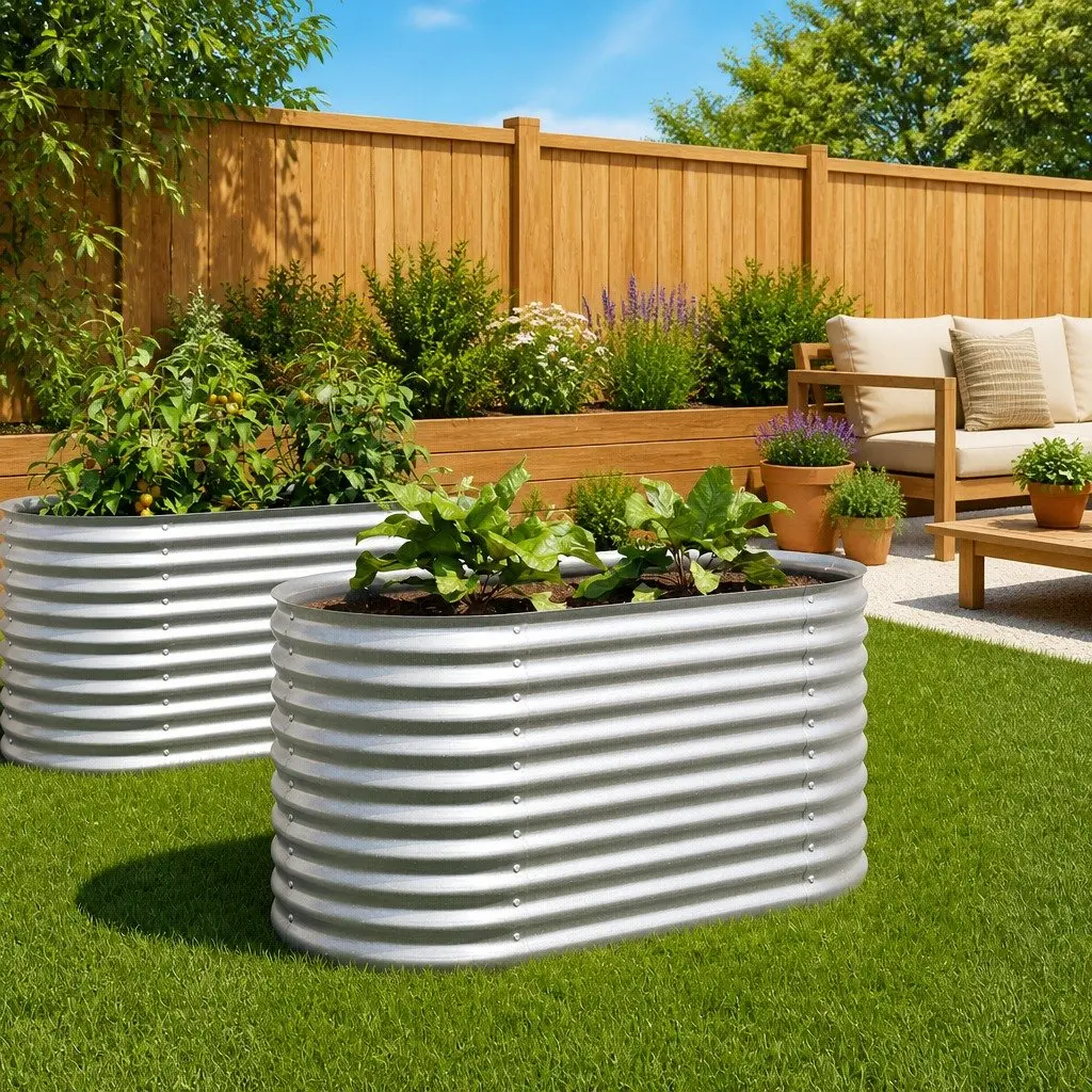 Raised Garden Bed Silver 160x80x81 cm Galvanised Steel Outdoor Planter Box