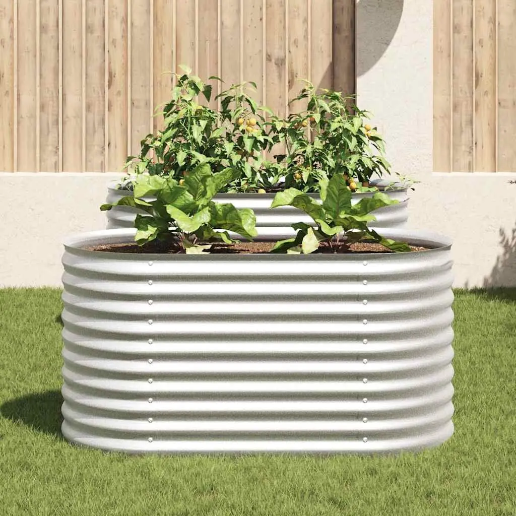 Raised Garden Bed Silver 160x80x81 cm Galvanised Steel Outdoor Planter Box