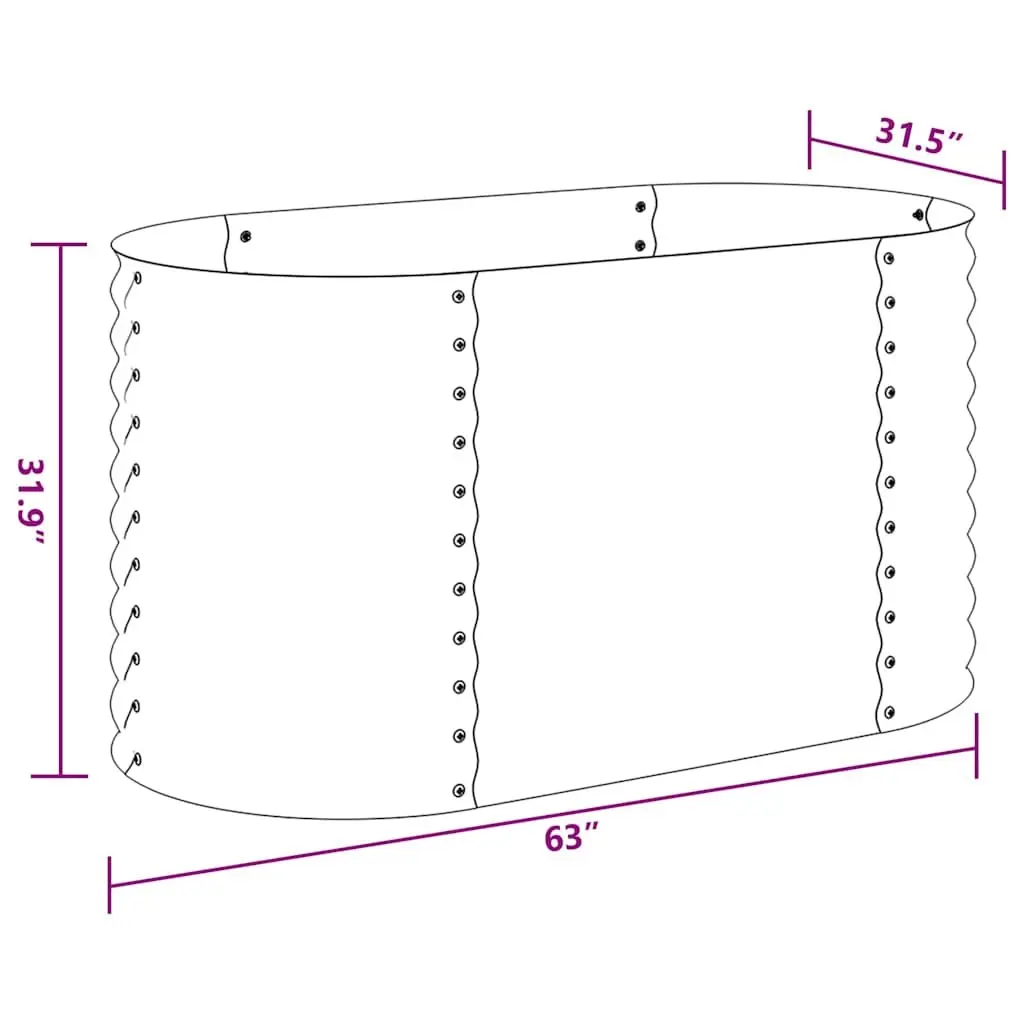 Raised Garden Bed Silver 160x80x81 cm Galvanised Steel Outdoor Planter Box