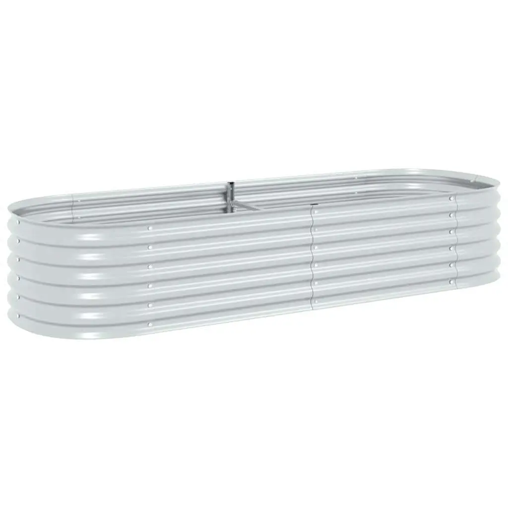 Raised Garden Bed Silver 240x80x44 cm Galvanised Steel Construction