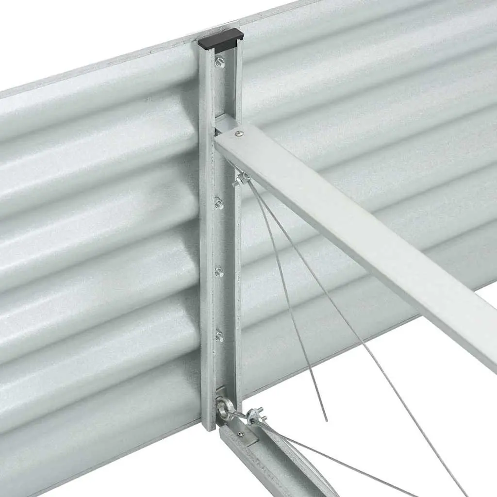Raised Garden Bed Silver 240x80x44 cm Galvanised Steel Construction