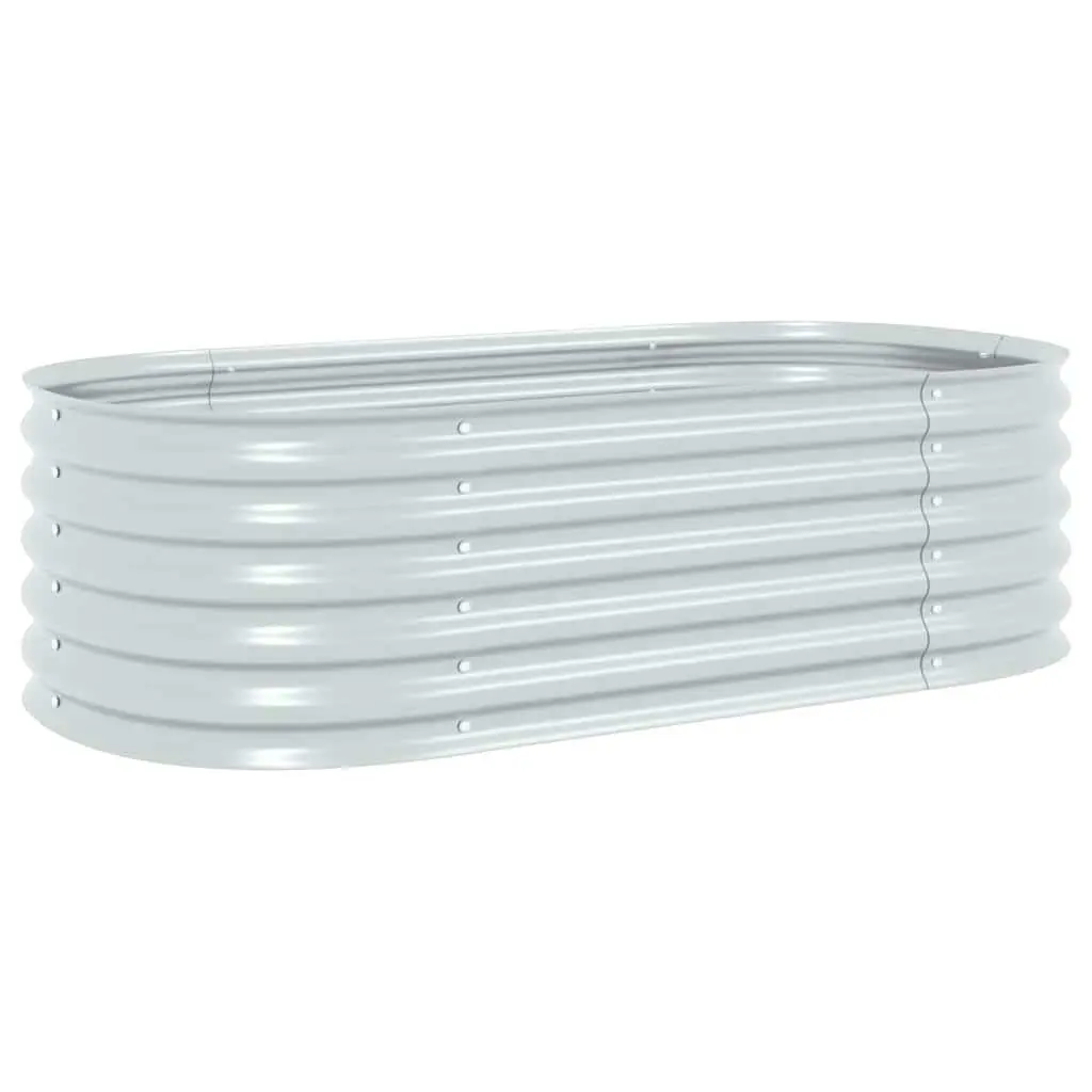 Garden Raised Bed Silver 160x80x44 cm Galvanised Steel Planter Outdoor Pot