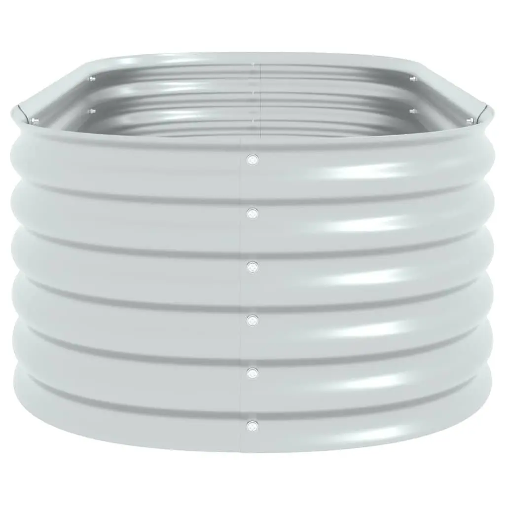 Garden Raised Bed Silver 160x80x44 cm Galvanised Steel Planter Outdoor Pot