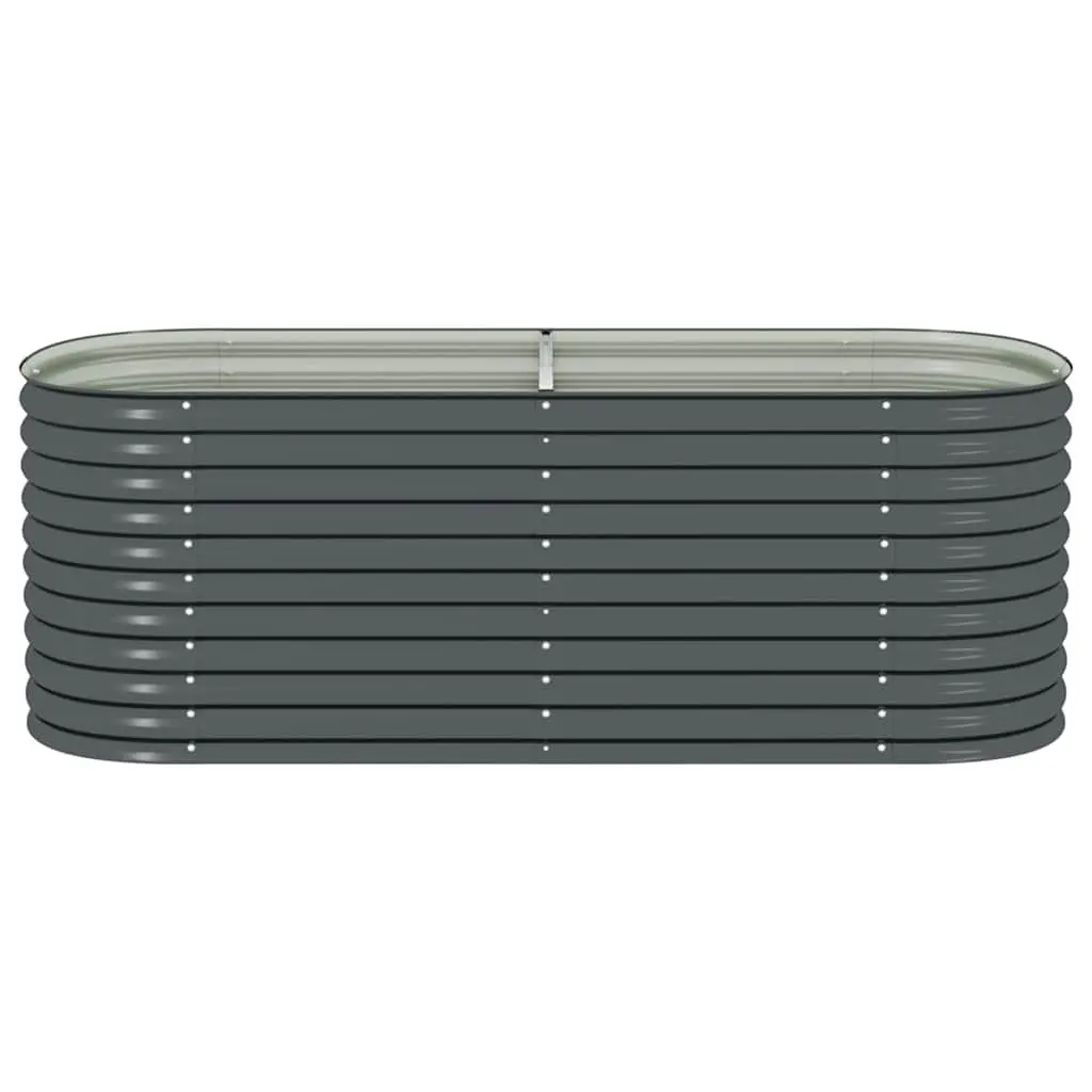 Garden Raised Bed Grey 240x80x81 cm Galvanised Steel Planter Outdoor
