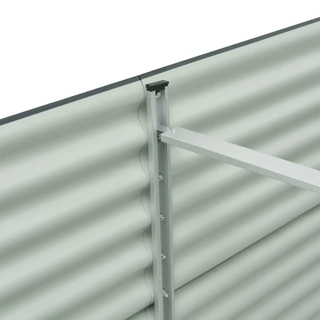 Garden Raised Bed Grey 240x80x81 cm Galvanised Steel Planter Outdoor