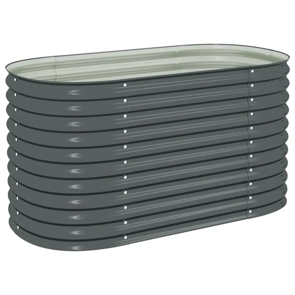 Garden Raised Bed Grey 160x80x81 cm Galvanised Steel Planter Outdoor