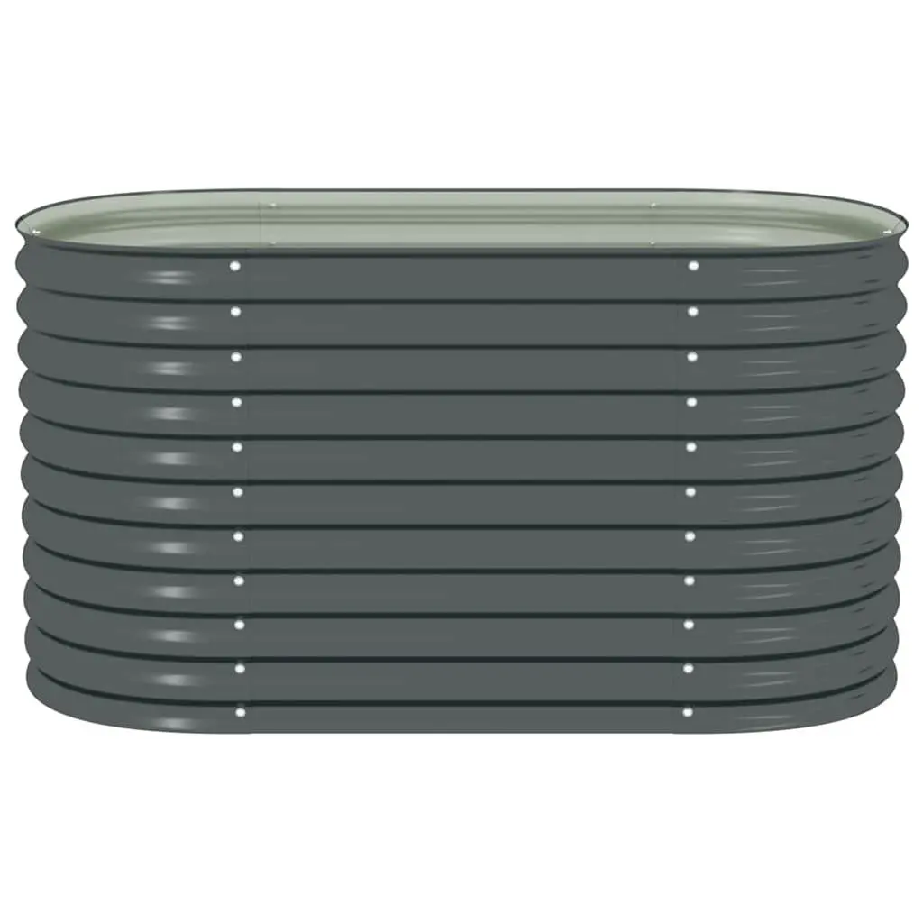 Garden Raised Bed Grey 160x80x81 cm Galvanised Steel Planter Outdoor