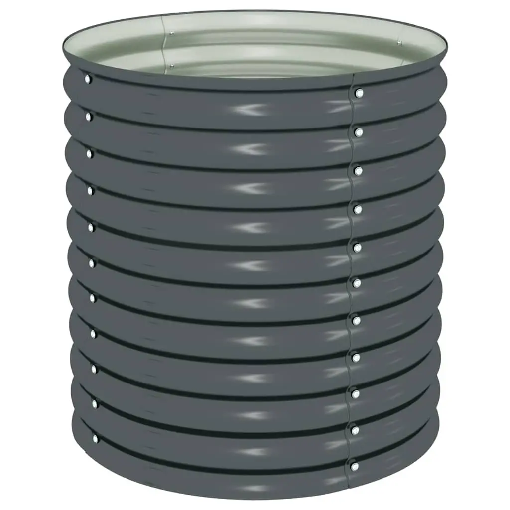 Galvanised Steel Garden Raised Bed Grey 80x80x81cm Weather Resistant Planter Box Outdoor Vegetables
