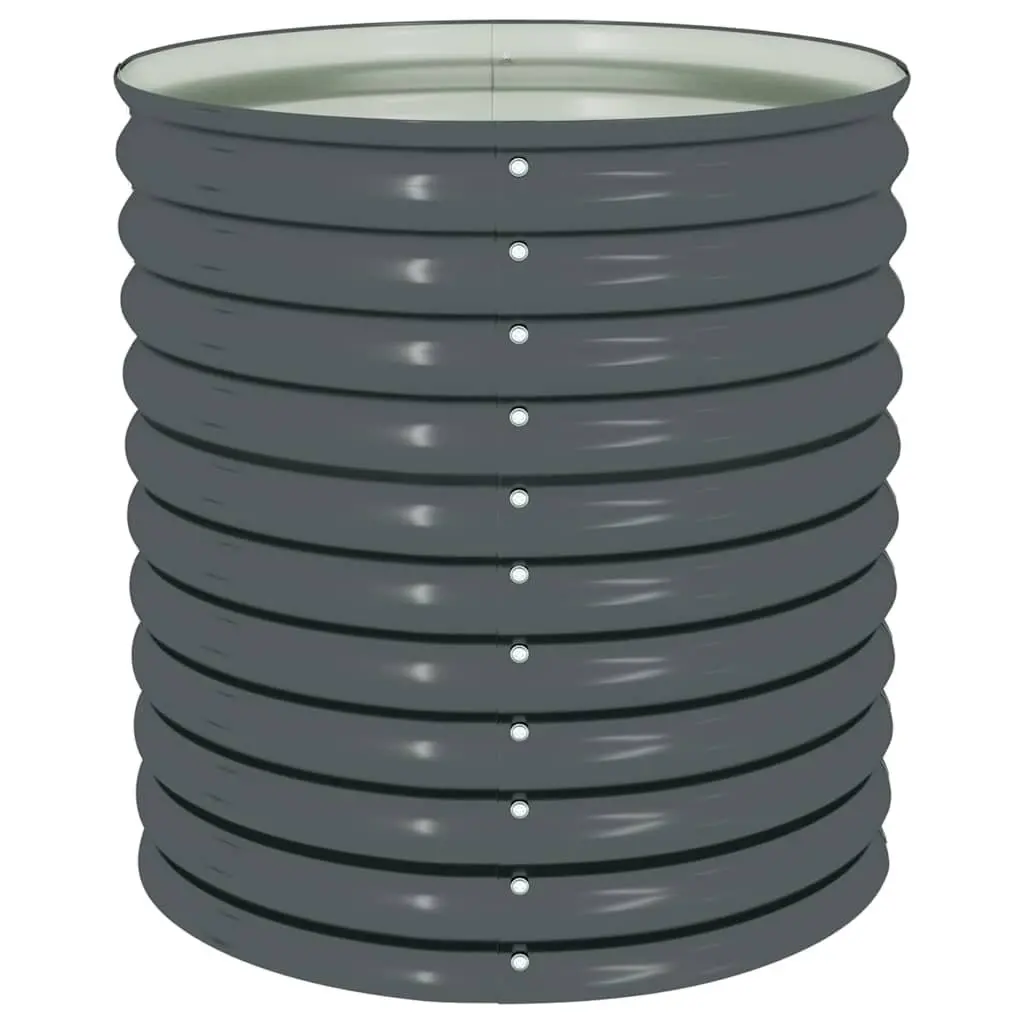 Galvanised Steel Garden Raised Bed Grey 80x80x81cm Weather Resistant Planter Box Outdoor Vegetables