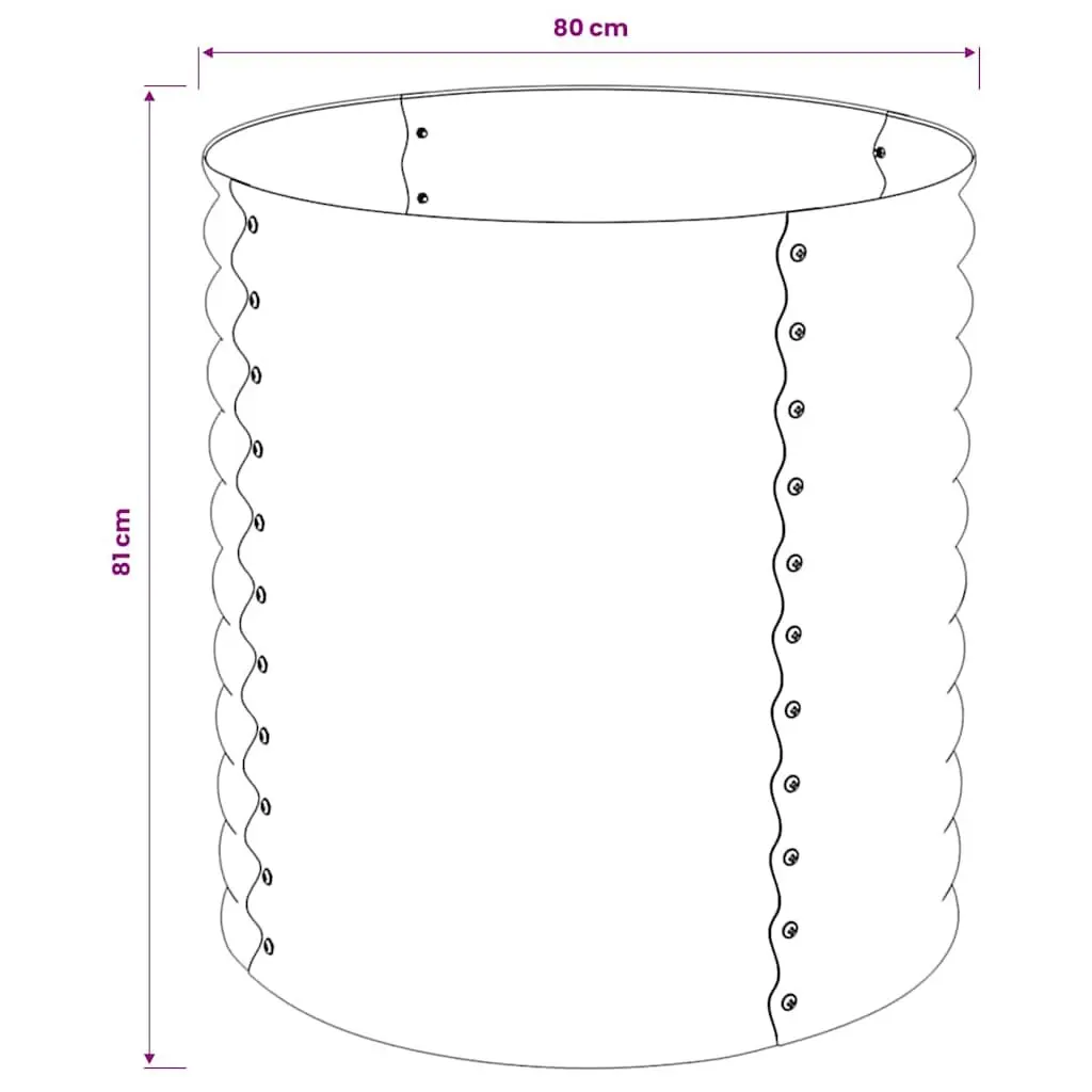 Galvanised Steel Garden Raised Bed Grey 80x80x81cm Weather Resistant Planter Box Outdoor Vegetables
