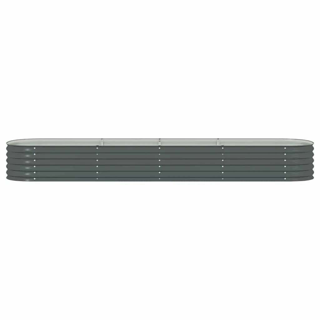 Galvanised Steel Garden Raised Bed 400x80x44 cm Outdoor Planter Box Grey