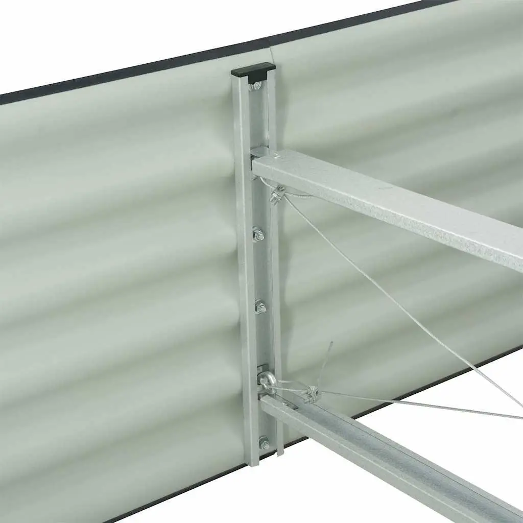 Galvanised Steel Garden Raised Bed 400x80x44 cm Outdoor Planter Box Grey