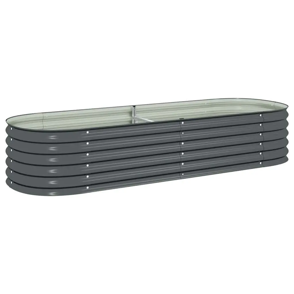 Garden Raised Bed Grey 240x80x44 cm Galvanised Steel Planter Box Outdoor