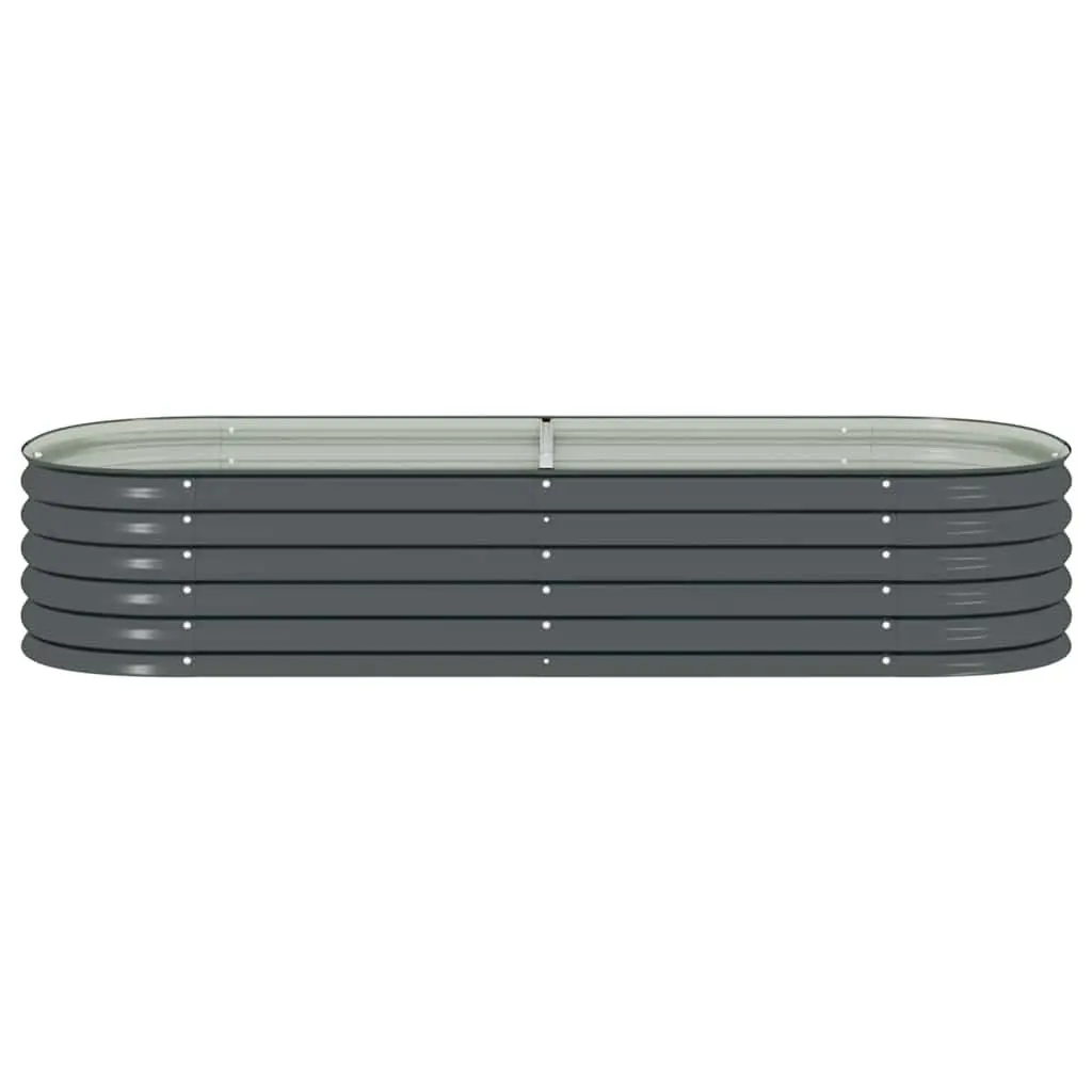 Garden Raised Bed Grey 240x80x44 cm Galvanised Steel Planter Box Outdoor