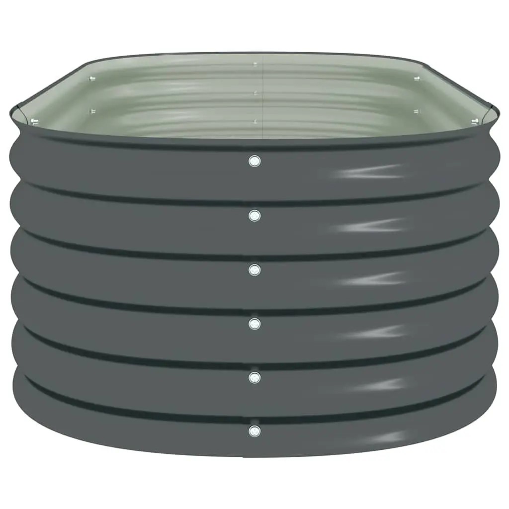 Garden Raised Bed Grey 160x80x44 cm Galvanised Steel Planter Outdoor