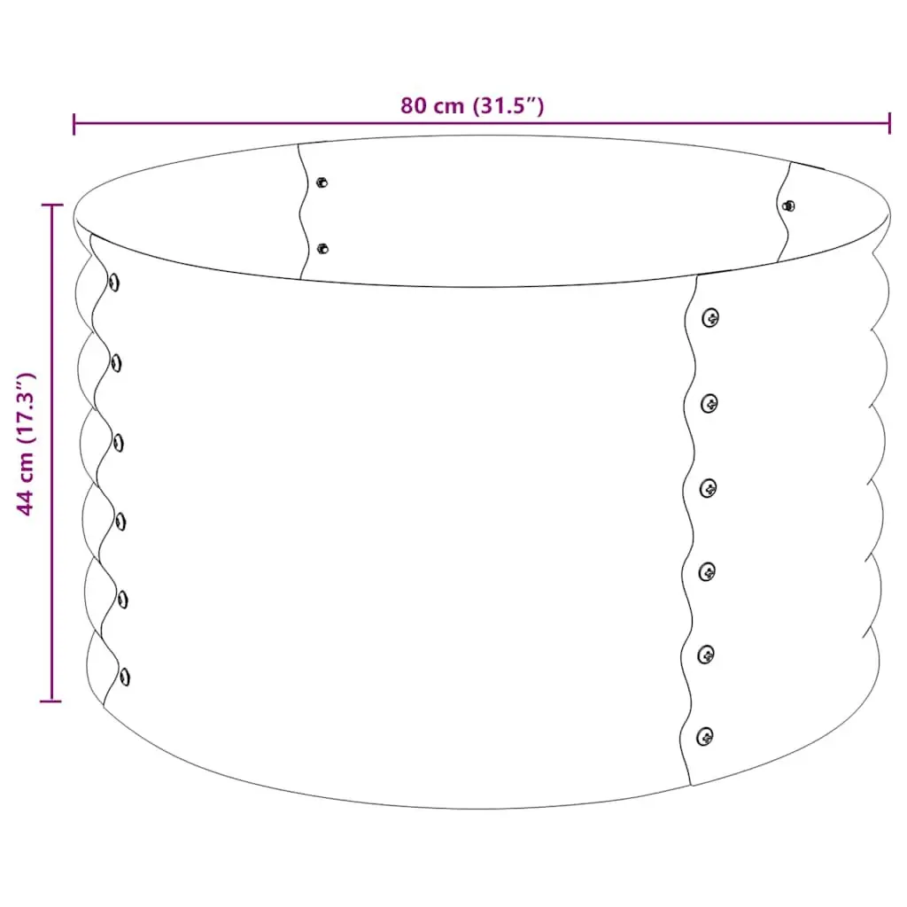 Garden Raised Bed Grey 80x80x44 cm Galvanised Steel Planter Outdoor Vegetables
