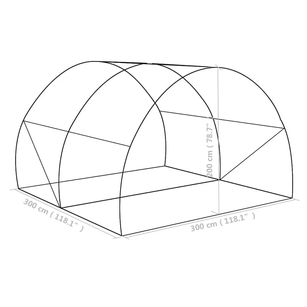 Greenhouse Green 300x300x200cm Galvanised Steel Frame PE Mesh Durable Weather Protection