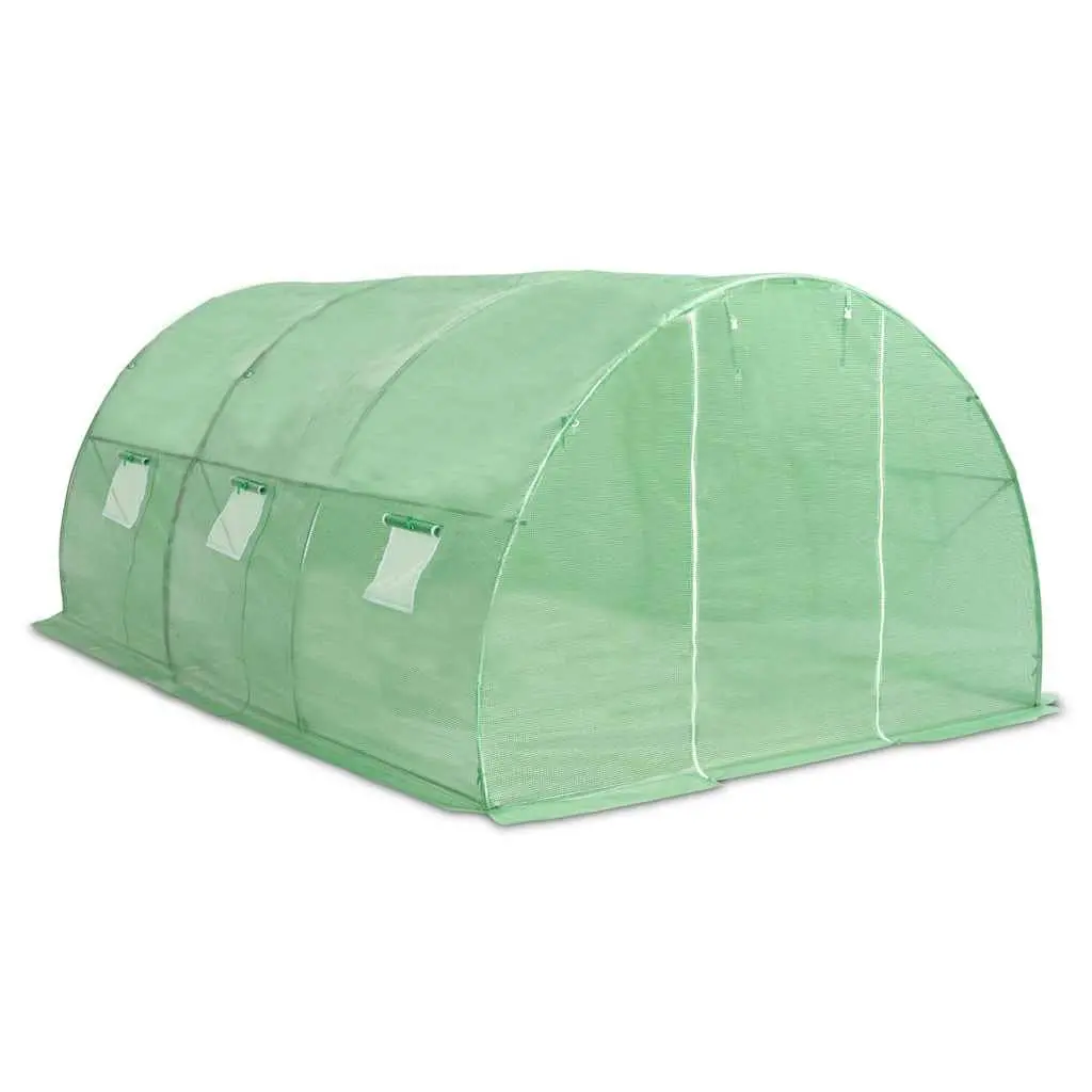 Greenhouse Green 13.5m² PE Mesh Fabric Steel Frame Ventilation