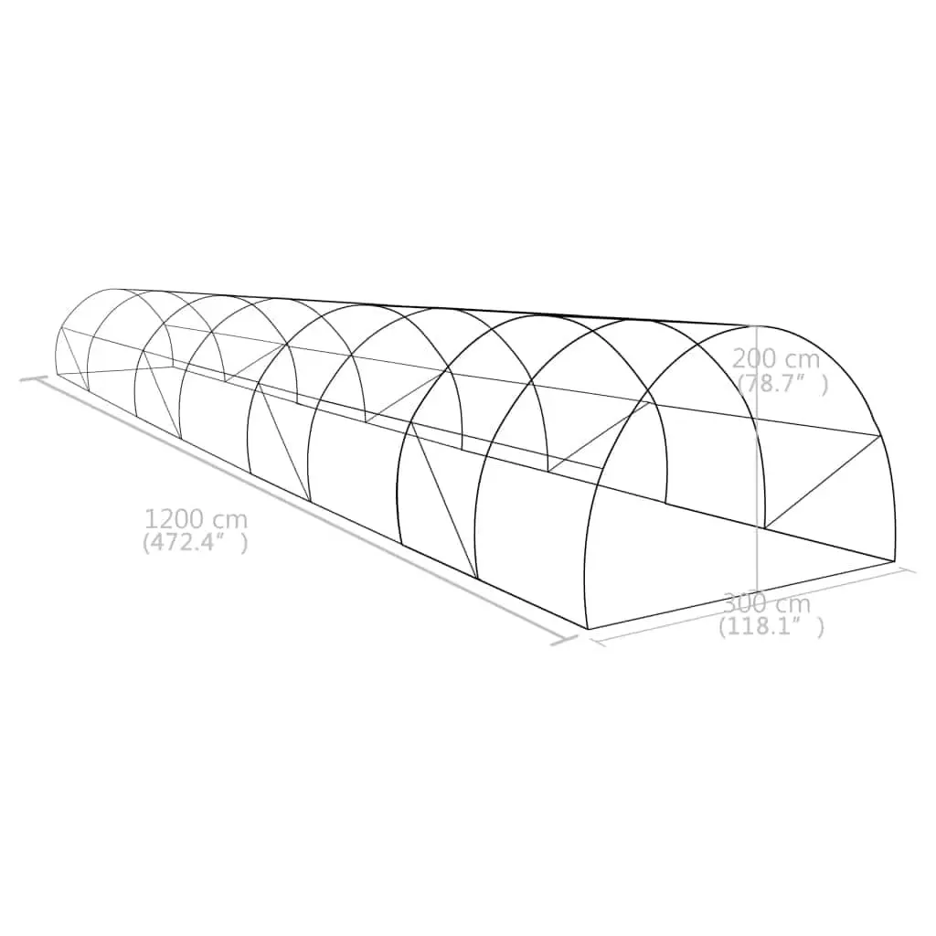 Greenhouse Green 36 m² Galvanised Steel Frame PE Mesh with Windows