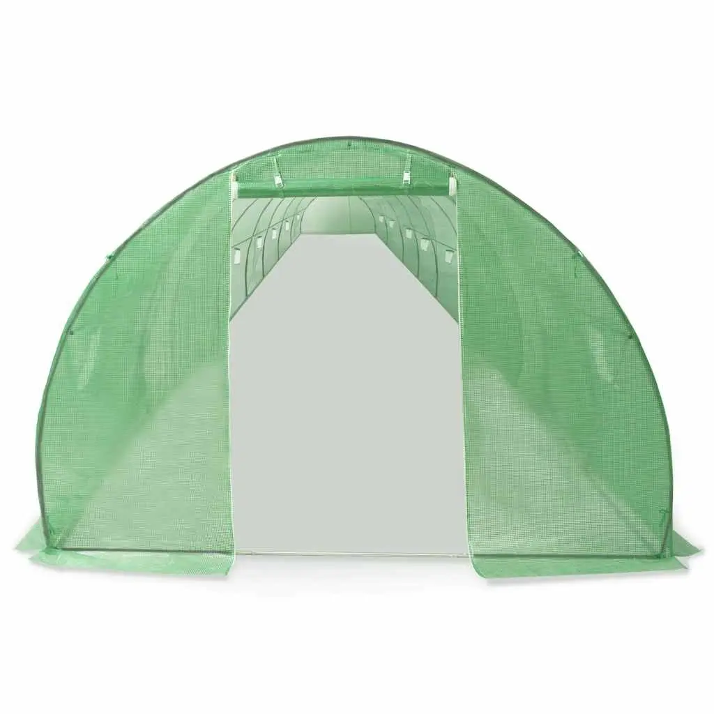 Greenhouse Green 36 m² Galvanised Steel Frame PE Mesh with Windows