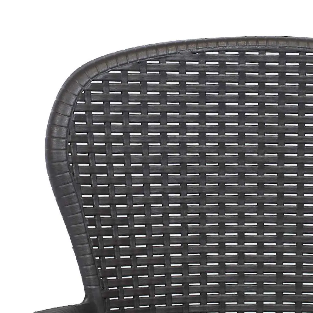 Outdoor Chairs Brown Rattan Look Set of 2 with Cushions Weather Resistant Lightweight