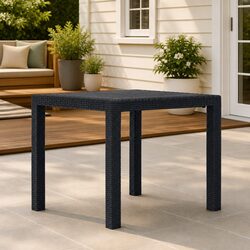 Garden Dining Table Anthracite Outdoor Furniture Patio Rattan Look Lightweight