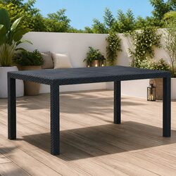 Compact Outdoor Dining Table in Anthracite Plastic
