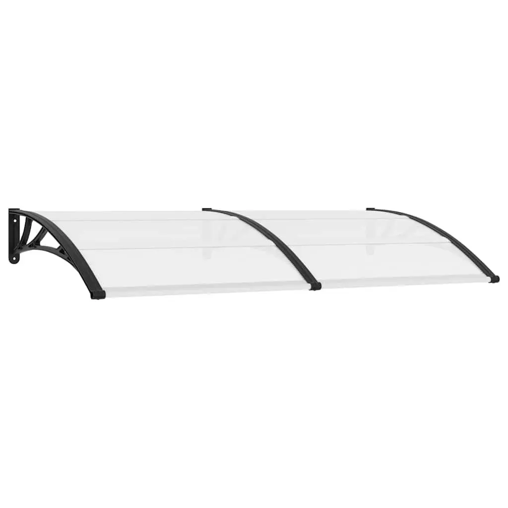 Door Canopy Black 200x100cm Polycarbonate Outdoor Entrance Shelter