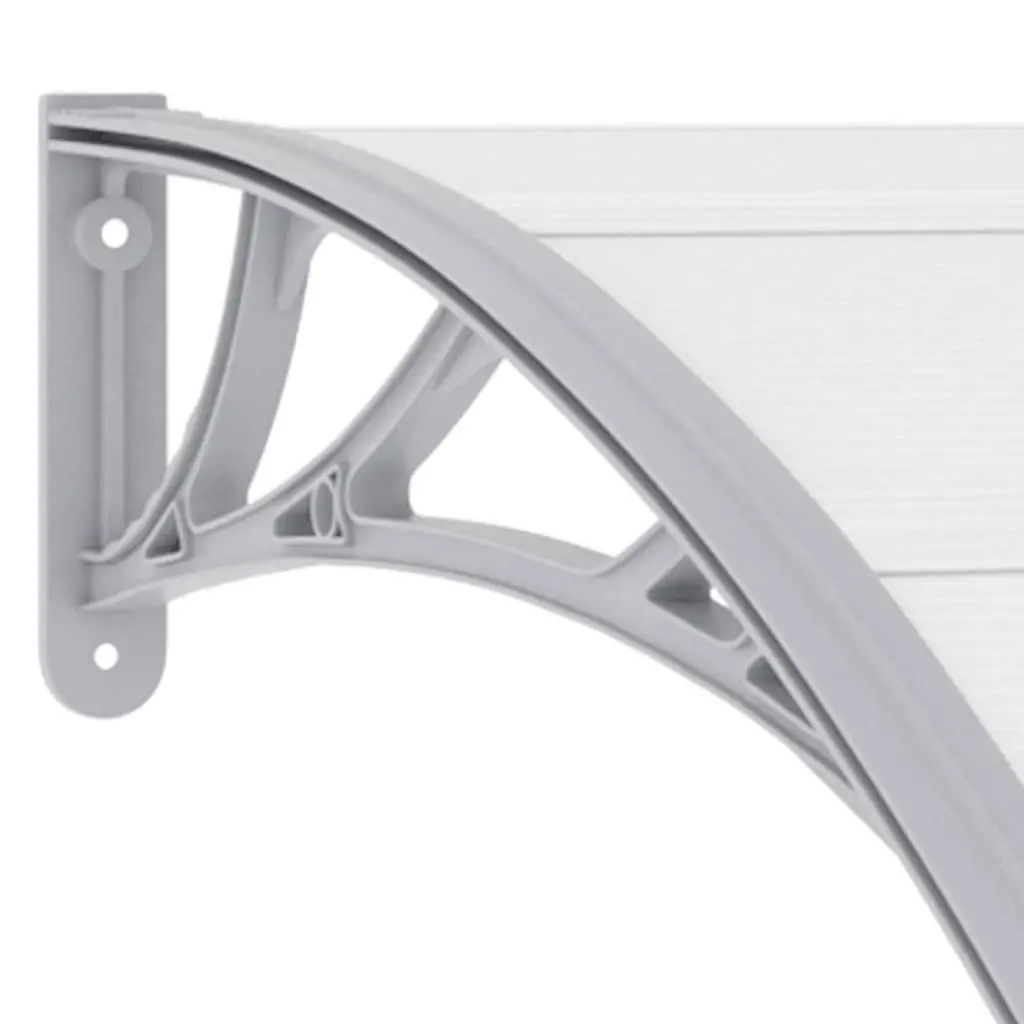 Door Canopy Grey 120x100 cm Polycarbonate Awning Shelter Outdoor Window